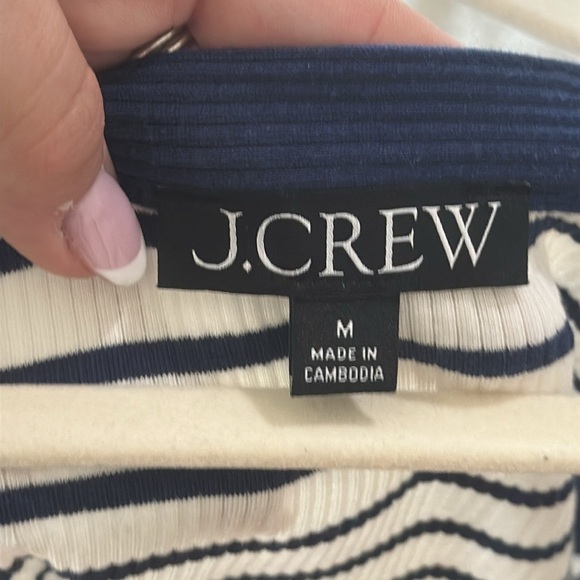 NWOT J.crew‎ Striped Navy and White Button-Up Tank Top - Picture 7 of 9